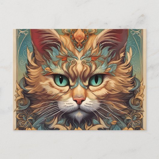  Pop kunst, Louis Wain mooie kat Briefkaart (Voorkant)