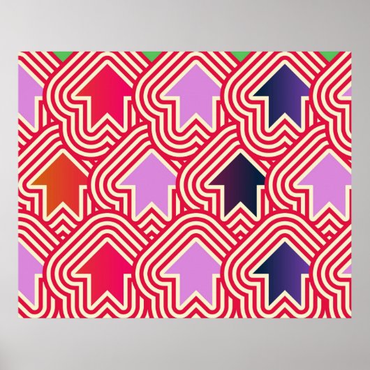 Pop kunst maakt rood Violet blauw Poster (Voorkant)