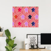 Pop kunst maakt rood Violet blauw Poster (Thuiskantoor)