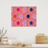 Pop kunst maakt rood Violet blauw Poster (Keuken)