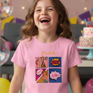 Pop kunst meisje comic kinder shirts