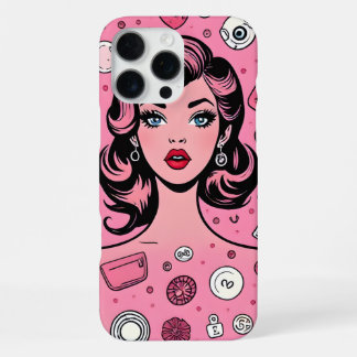 Pop kunst meisje hoesje roze hoesje ontwerp iPhone 16 pro max hoesje