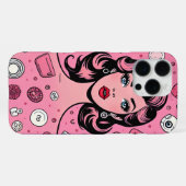 Pop kunst meisje hoesje roze hoesje ontwerp iPhone hoesje (Achterkant horizontaal)