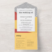 pop-kunst Memphis-stijl bruiloft All In One Uitnodiging (Binnen)