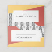 pop-kunst Memphis-stijl bruiloft Plaatskaartje (Buitenkant ongevouwen)