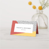 pop-kunst Memphis-stijl bruiloft Plaatskaartje (Achterkant)