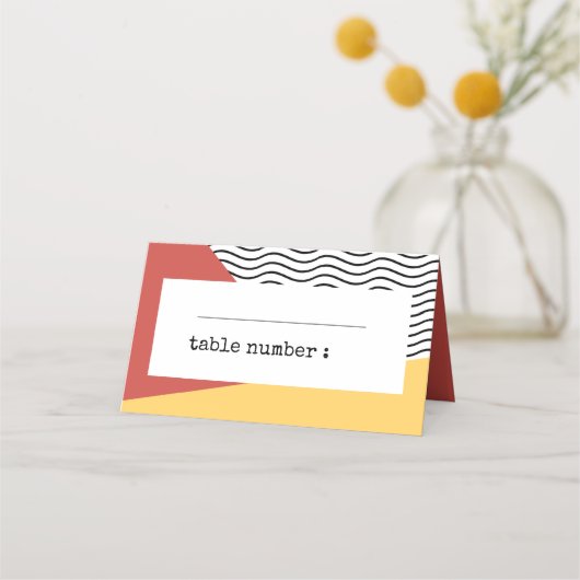 pop-kunst Memphis-stijl bruiloft Plaatskaartje (Voorkant)