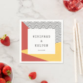 pop-kunst Memphis-stijl bruiloft Servet (Insitu)