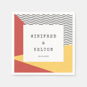 pop-kunst Memphis-stijl bruiloft Servet