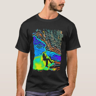 Pop-kunst met rotsklimmen t-shirt