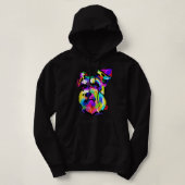 Pop Kunst Miniatuur Schnauzer Dog Dierenvrienden h Hoodie (Design voorkant)