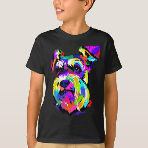 Pop Kunst Miniatuur Schnauzer Dog Dierenvrienden h T-shirt