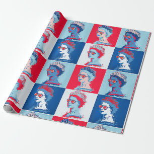 Pop kunst Modern HM Koningin met uniale Jack-bril Cadeaupapier