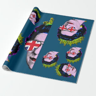 Pop kunst Modern HM Koningin met uniale Jack-bril Cadeaupapier