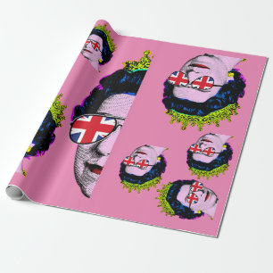 Pop kunst Modern HM Koningin met uniale Jack-bril Cadeaupapier