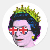 Pop kunst, modern, HM Queen Ronde Sticker (Voorkant)
