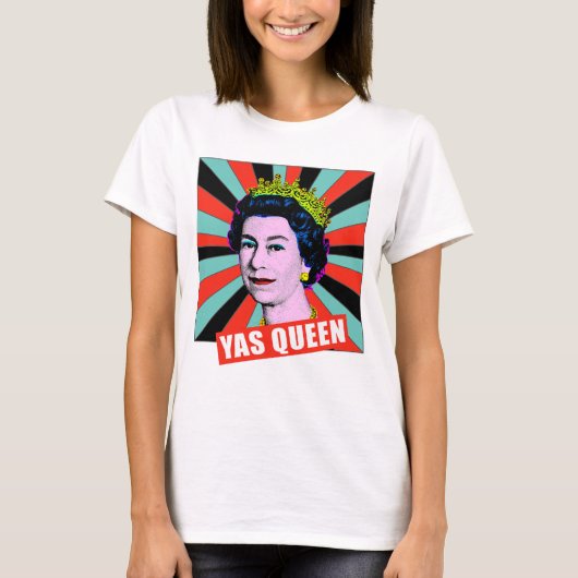 Pop kunst Modern leuke HM Queen T-shirt (Voorkant)