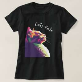 Pop Kunst Moderne veelkleurige bewerkbare katten R T-shirt