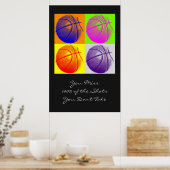 Pop Kunst Motivatie Citaat Basketball Poster (Keuken)