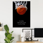 Pop Kunst Motivatie Citaat Basketball Poster (Thuiskantoor)