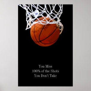 Pop Kunst Motivatie Citaat Basketball Poster