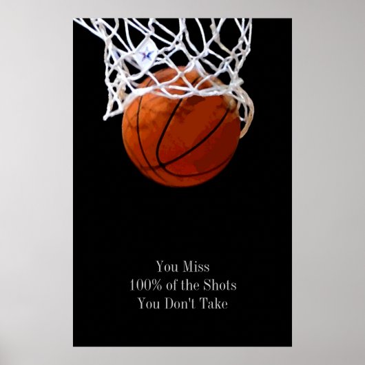 Pop Kunst Motivatie Citaat Basketball Poster (Voorkant)