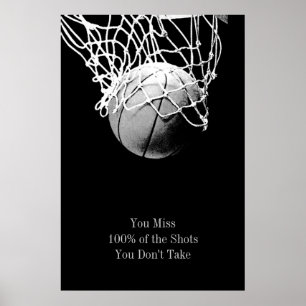Pop Kunst Motivatie Citaat Basketball Poster