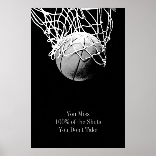 Pop Kunst Motivatie Citaat Basketball Poster (Voorkant)