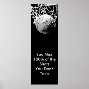 Pop Kunst Motivatie Citaat Basketball Poster