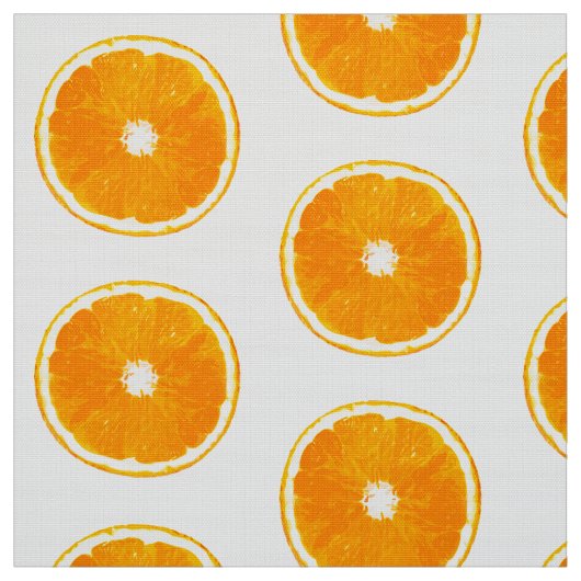 Pop Kunst Oranje Segmenten - witte achtergrond Stof (Swatch)