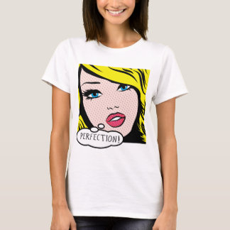 Pop Kunst "PERFECTIE" Vrouwen Basis T-shirt