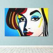 Pop Kunst Portret Canvas Print (Insitu (Houten vloer))