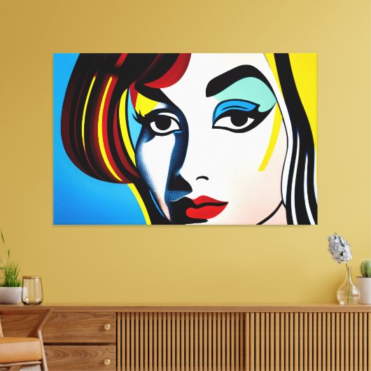 Pop Kunst Portret Canvas Print (Insitu (Woonkamer))