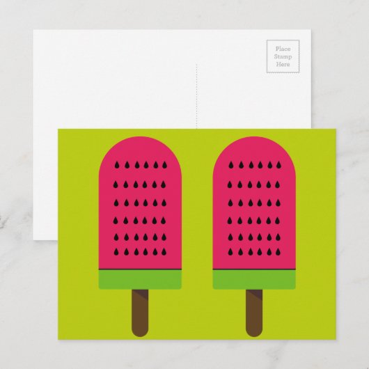 Pop Kunst positioneren watermeloenen Briefkaart (Voorkant / Achterkant)