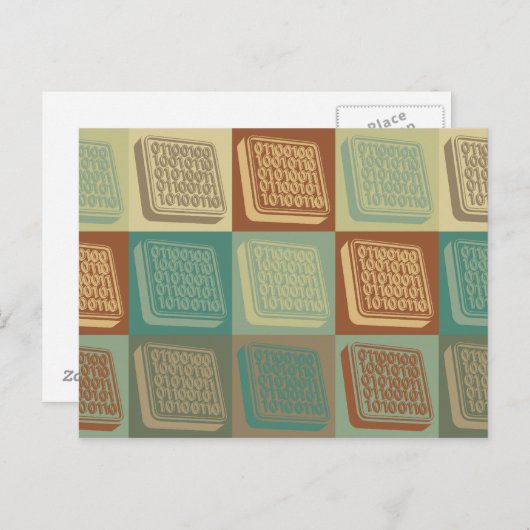 Pop-kunst programmeren briefkaart (Voorkant / Achterkant)