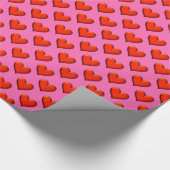 Pop kunst: Rode 3D metallische blik met de schaduw Cadeaupapier (Hoek)