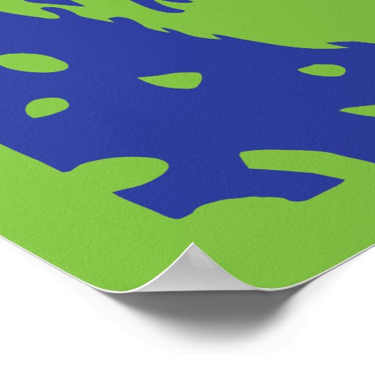 Pop kunst Santa green blue Poster (Hoek)