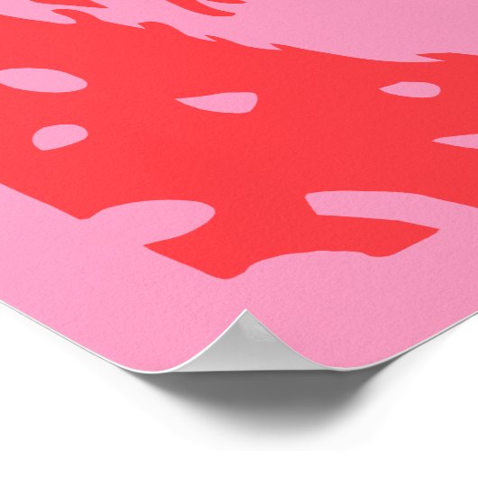 Pop kunst Santa roze rood Poster (Hoek)