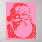 Pop kunst Santa roze rood Poster (Voorkant)
