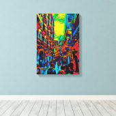 Pop kunst schilderij van een straat in Barcelona Canvas Afdruk (Insitu (Houten vloer))