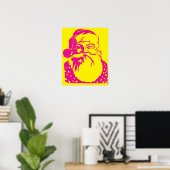 Pop kunst Sintergeel roze Poster (Thuiskantoor)