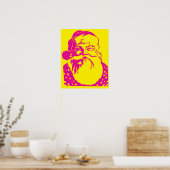 Pop kunst Sintergeel roze Poster (Keuken)