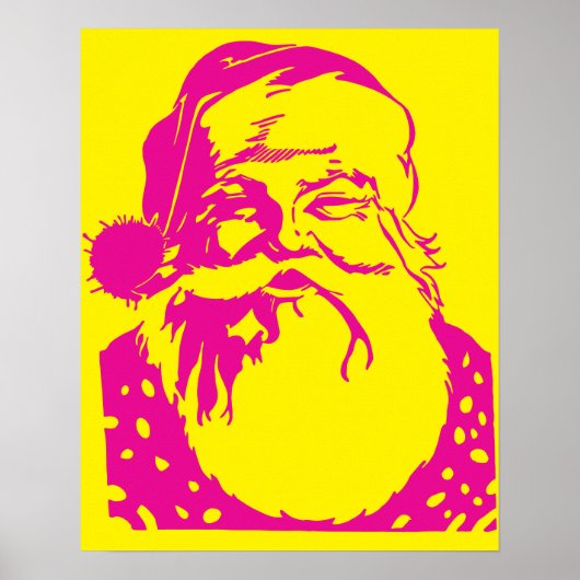Pop kunst Sintergeel roze Poster (Voorkant)