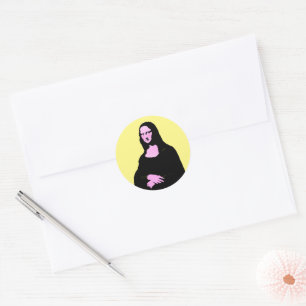 Pop Kunst Stijl Mona Lisa Ronde Sticker