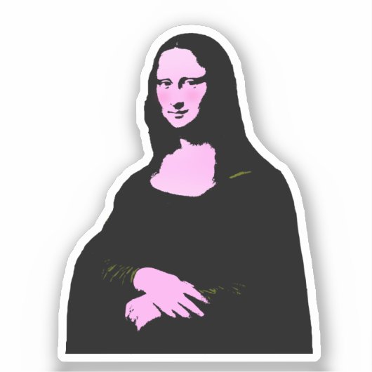 Pop Kunst Stijl Mona Lisa Sticker (Voorkant)