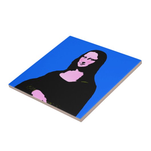 Pop Kunst Stijl Mona Lisa Tegeltje (Zijkant)
