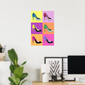 Pop Kunst Stiletto-pompen / schoenen / hakken Poster (Thuiskantoor)