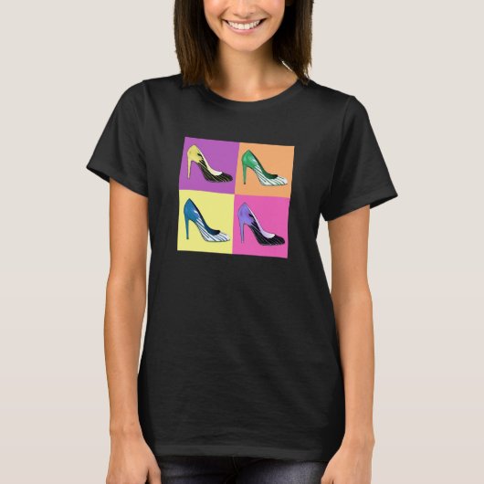 Pop Kunst Stiletto-pompen / schoten / hoog niveau T-shirt (Voorkant)
