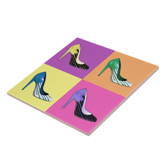 Pop Kunst Stiletto-pompen / schoten / hoog niveau Tegeltje (Zijkant)