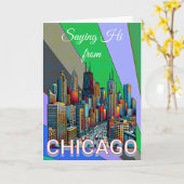 Pop kunst stripverhaal stijl Chicago Illinois Keep Kaart (Gele Bloem)